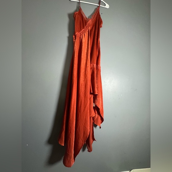 Altar'd State Red High Low Sundress with Slit - Picture 3 of 11